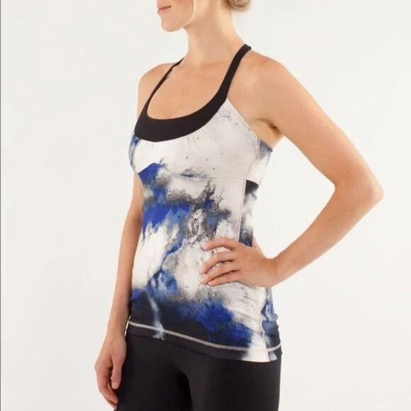 Lululemon Athletica Scoop Me Up Tank Milky Way Multi Print/Black Racerback 8 - Picture 3 of 8